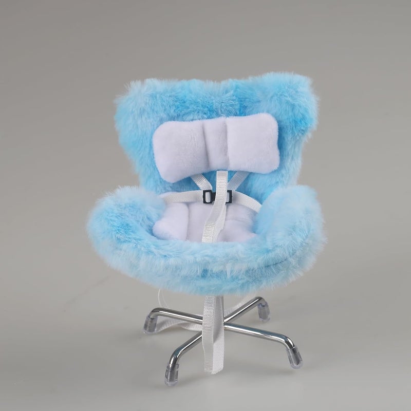Walant Doll Car Seat Compatible with Labubu, Chair for 10-17cm Dolls - Adjustable Safety Strap, Air Vent Clip & Desktop Stand, Soft Cushion, Cute Car Ornament Gift for Collectors & Fans (Blue Ombre) - Image 4